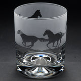 Galloping Horse | Whisky Tumbler Glass | Engraved British Made Galloping Horse | Whisky Tumbler Glass | Engraved by Glyptic Glass Art