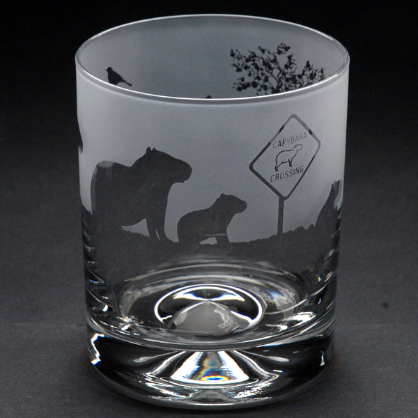 Capybara | Whisky Tumbler Glass | Engraved by Glyptic Glass Art