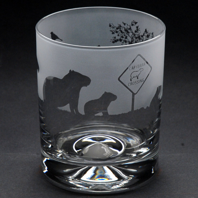 Capybara | Whisky Tumbler Glass | Engraved British Made Capybara | Whisky Tumbler Glass | Engraved by Glyptic Glass Art