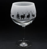 Stag | Gin Glass | Engraved British Made Stag | Gin Glass | Engraved by Glyptic Glass Art