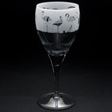 Flamingo | Crystal Wine Glass | Engraved British Made Flamingo | Crystal Wine Glass | Engraved by Glyptic Glass Art