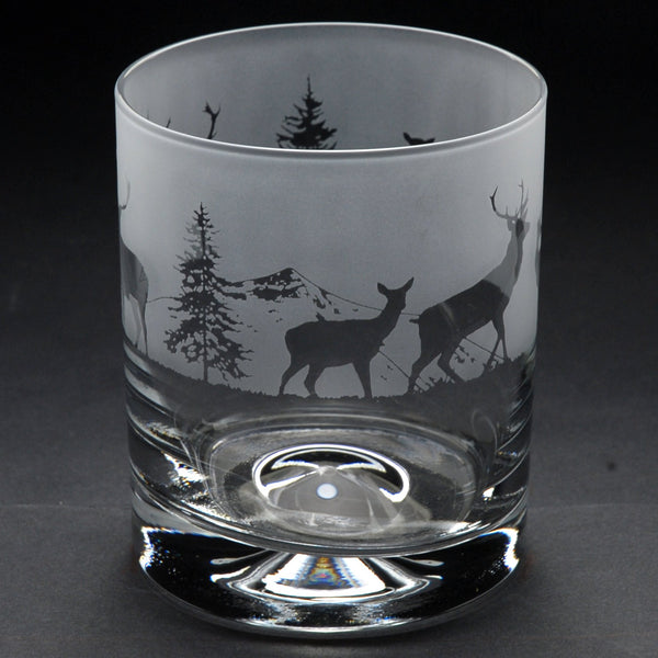 Stag | Whisky Tumbler Glass | Engraved by Glyptic Glass Art
