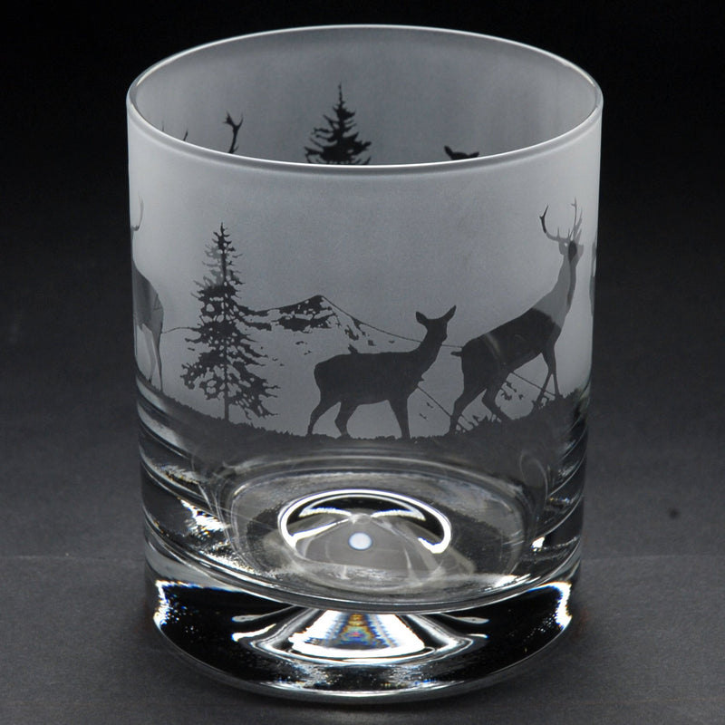 Stag | Whisky Tumbler Glass | Engraved British Made Stag | Whisky Tumbler Glass | Engraved by Glyptic Glass Art