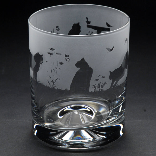 Cat | Whisky Tumbler Glass | Engraved by Glyptic Glass Art