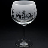 Panda | Gin Glass | Engraved British Made Panda | Gin Glass | Engraved by Glyptic Glass Art