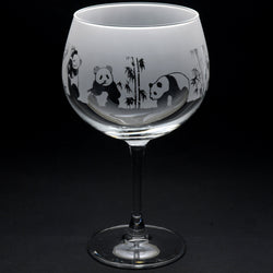 Panda | Gin Glass | Engraved British Made Panda | Gin Glass | Engraved by Glyptic Glass Art