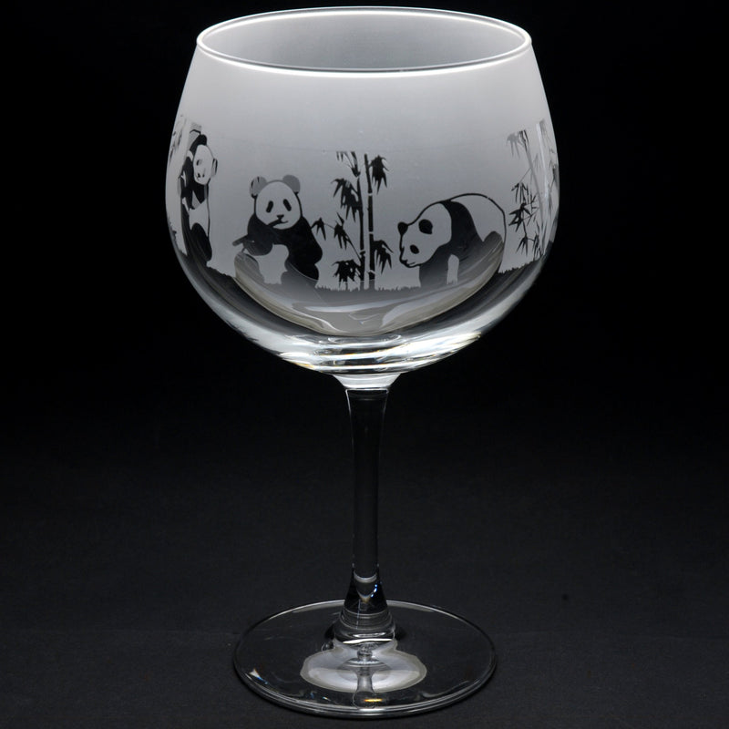 Panda | Gin Glass | Engraved British Made Panda | Gin Glass | Engraved by Glyptic Glass Art
