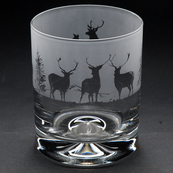 Stag | Whisky Tumbler Glass | Engraved by Glyptic Glass Art