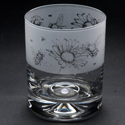 Bee | Whisky Tumbler Glass | Engraved British Made Bee | Whisky Tumbler Glass | Engraved by Glyptic Glass Art