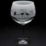 Flamingo | Gin Glass | Engraved British Made Flamingo | Gin Glass | Engraved by Glyptic Glass Art