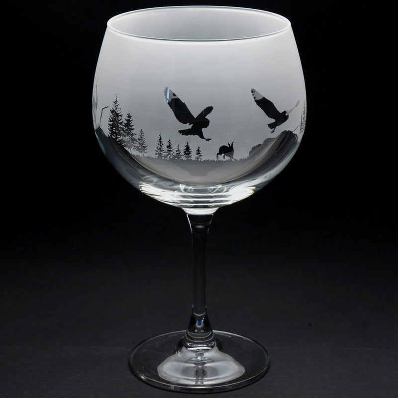 Owl | Gin Glass | Engraved British Made Owl | Gin Glass | Engraved by Glyptic Glass Art