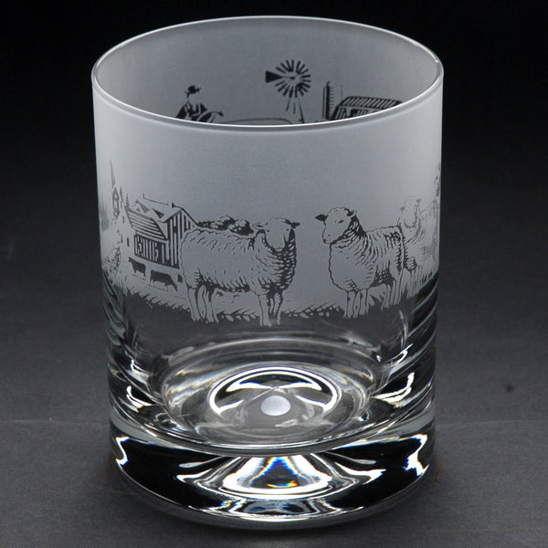 Farm Animals | Whisky Tumbler Glass | Engraved by Glyptic Glass Art