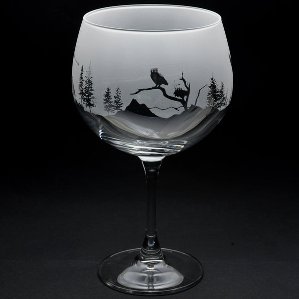 Owl | Gin Glass | Engraved by Glyptic Glass Art