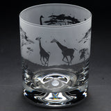 Giraffe | Whisky Tumbler Glass | Engraved British Made Giraffe | Whisky Tumbler Glass | Engraved by Glyptic Glass Art