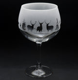 Stag | Gin Glass | Engraved British Made Stag | Gin Glass | Engraved by Glyptic Glass Art