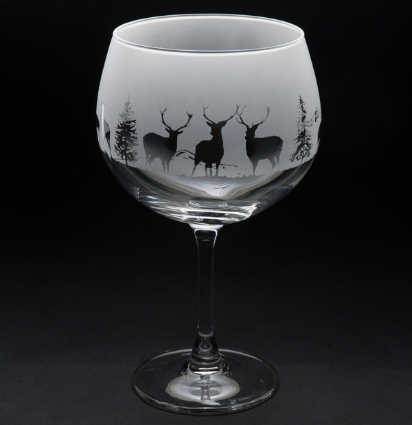 Stag | Gin Glass | Engraved by Glyptic Glass Art