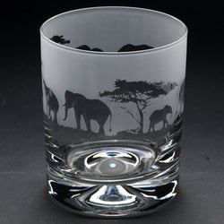 Elephant | Whisky Tumbler Glass | Engraved British Made Elephant | Whisky Tumbler Glass | Engraved by Glyptic Glass Art
