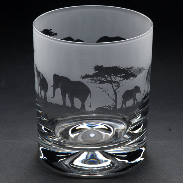 Elephant | Whisky Tumbler Glass | Engraved by Glyptic Glass Art