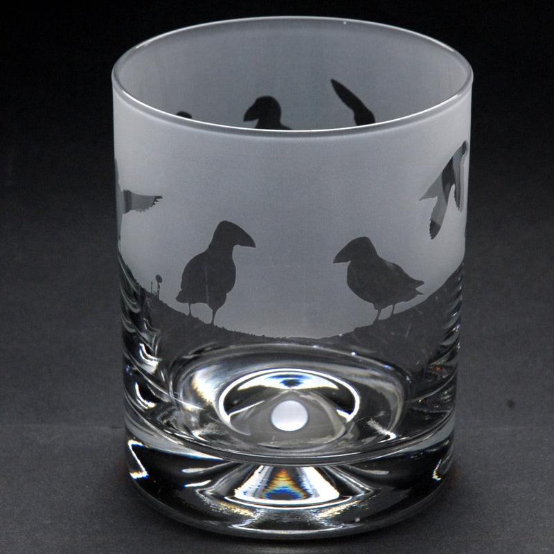 Puffin | Whisky Tumbler Glass | Engraved British Made Puffin | Whisky Tumbler Glass | Engraved by Glyptic Glass Art