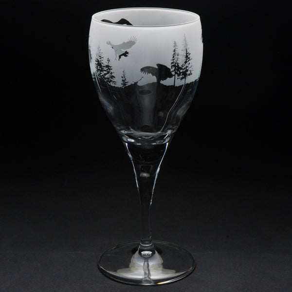 Golden Eagle | Crystal Wine Glass | Engraved by Glyptic Glass Art