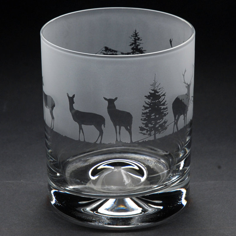 Stag | Whisky Tumbler Glass | Engraved British Made Stag | Whisky Tumbler Glass | Engraved by Glyptic Glass Art