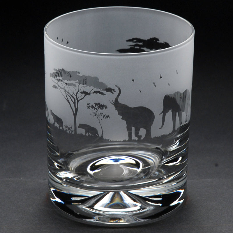 Safari | Whisky Tumbler Glass | Engraved British Made Safari | Whisky Tumbler Glass | Engraved by Glyptic Glass Art