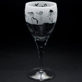 Flamingo | Crystal Wine Glass | Engraved British Made Flamingo | Crystal Wine Glass | Engraved by Glyptic Glass Art