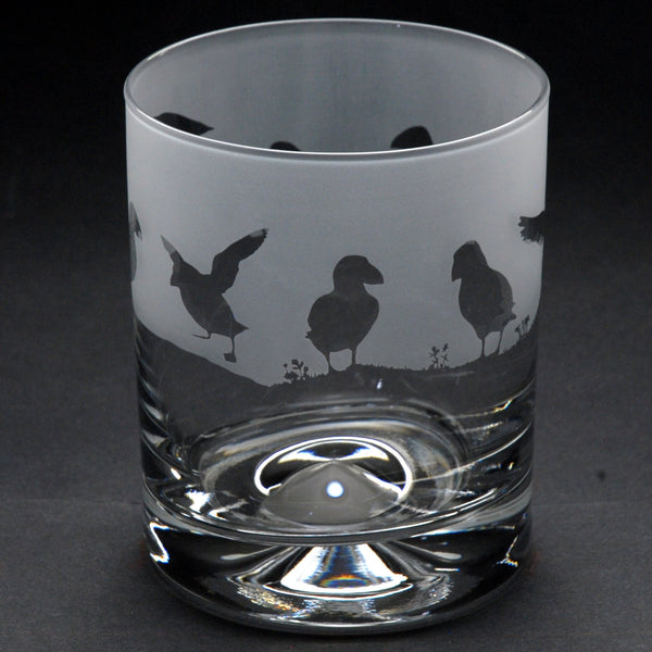 Puffin | Whisky Tumbler Glass | Engraved by Glyptic Glass Art