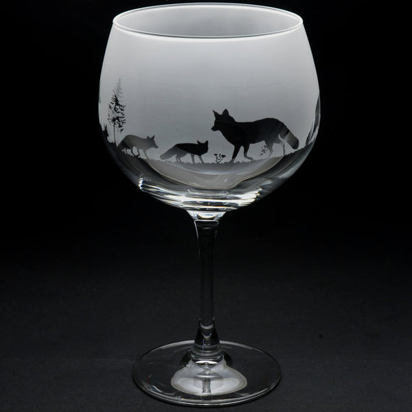 Fox | Gin Glass | Engraved by Glyptic Glass Art