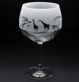 Giraffe | Gin Glass | Engraved British Made Giraffe | Gin Glass | Engraved by Glyptic Glass Art