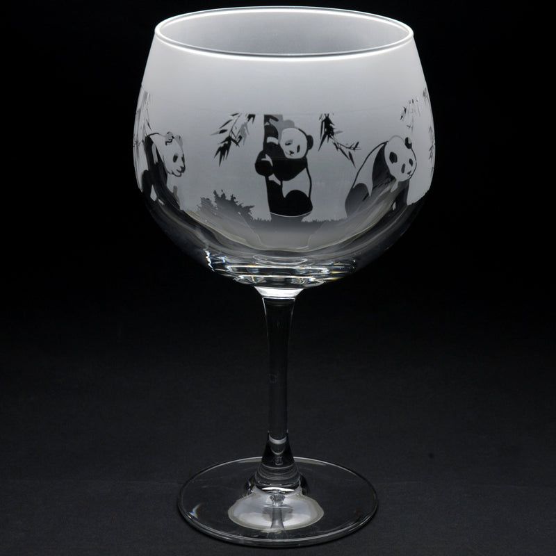 Panda | Gin Glass | Engraved British Made Panda | Gin Glass | Engraved by Glyptic Glass Art