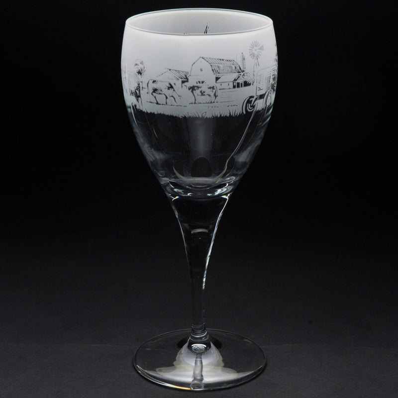 Farm Animals | Crystal Wine Glass | Engraved British Made Farm Animals | Crystal Wine Glass | Engraved by Glyptic Glass Art