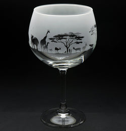 Safari | Gin Glass | Engraved British Made Safari | Gin Glass | Engraved by Glyptic Glass Art