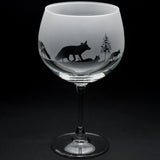 Fox | Gin Glass | Engraved British Made Fox | Gin Glass | Engraved by Glyptic Glass Art
