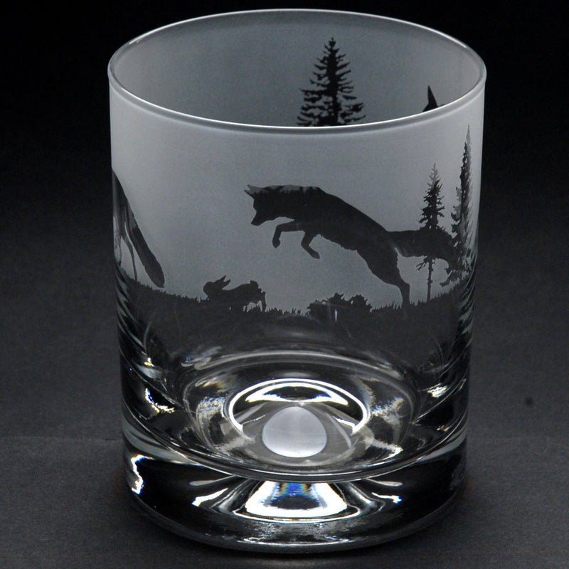 Fox | Whisky Tumbler Glass | Engraved British Made Fox | Whisky Tumbler Glass | Engraved by Glyptic Glass Art