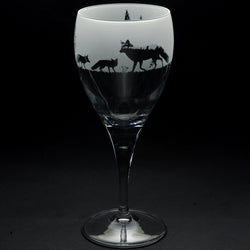 Fox | Crystal Wine Glass | Engraved British Made Fox | Crystal Wine Glass | Engraved by Glyptic Glass Art