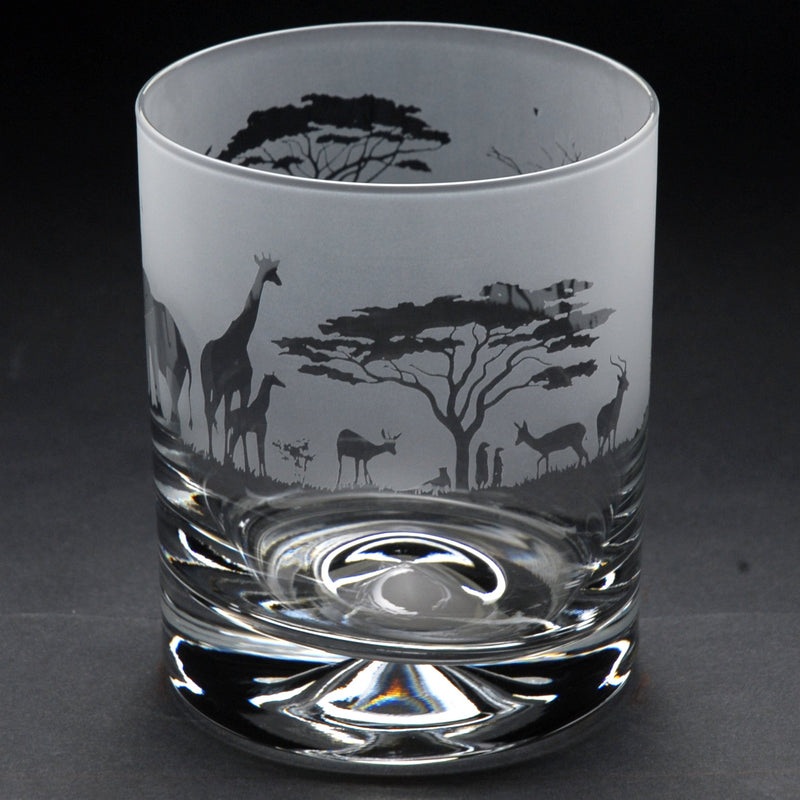 Safari | Whisky Tumbler Glass | Engraved British Made Safari | Whisky Tumbler Glass | Engraved by Glyptic Glass Art