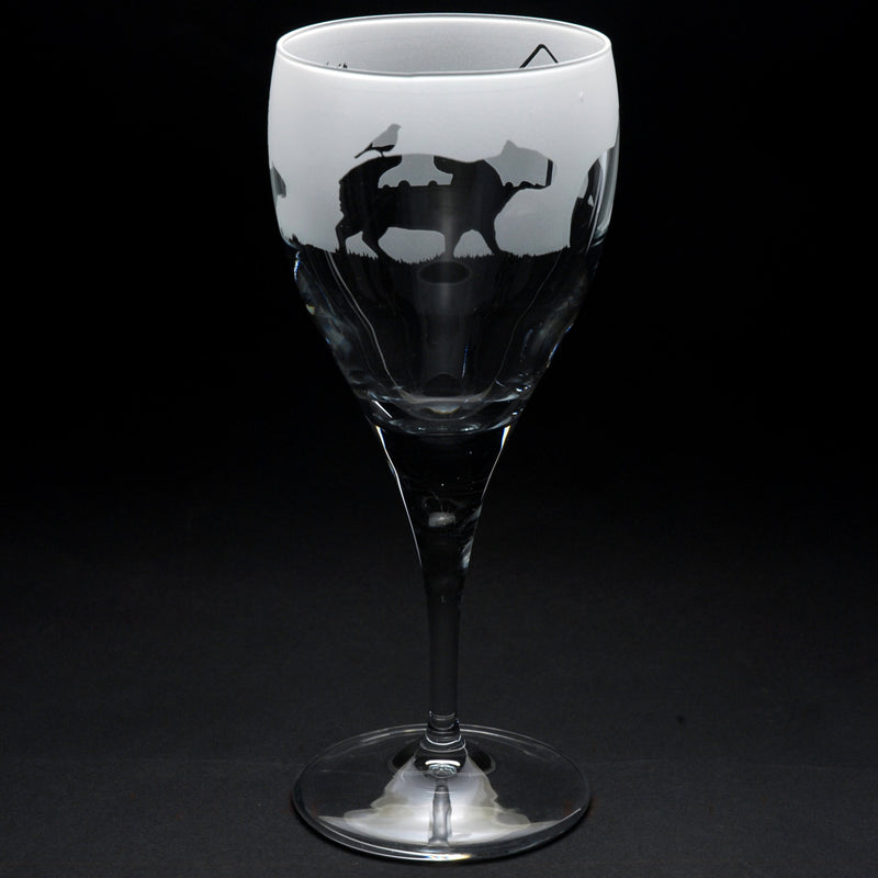 Capybara | Crystal Wine Glass | Engraved British Made Capybara | Crystal Wine Glass | Engraved by Glyptic Glass Art