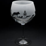 Fox | Gin Glass | Engraved British Made Fox | Gin Glass | Engraved by Glyptic Glass Art