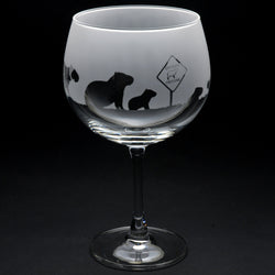Capybara | Gin Glass | Engraved British Made Capybara | Gin Glass | Engraved by Glyptic Glass Art