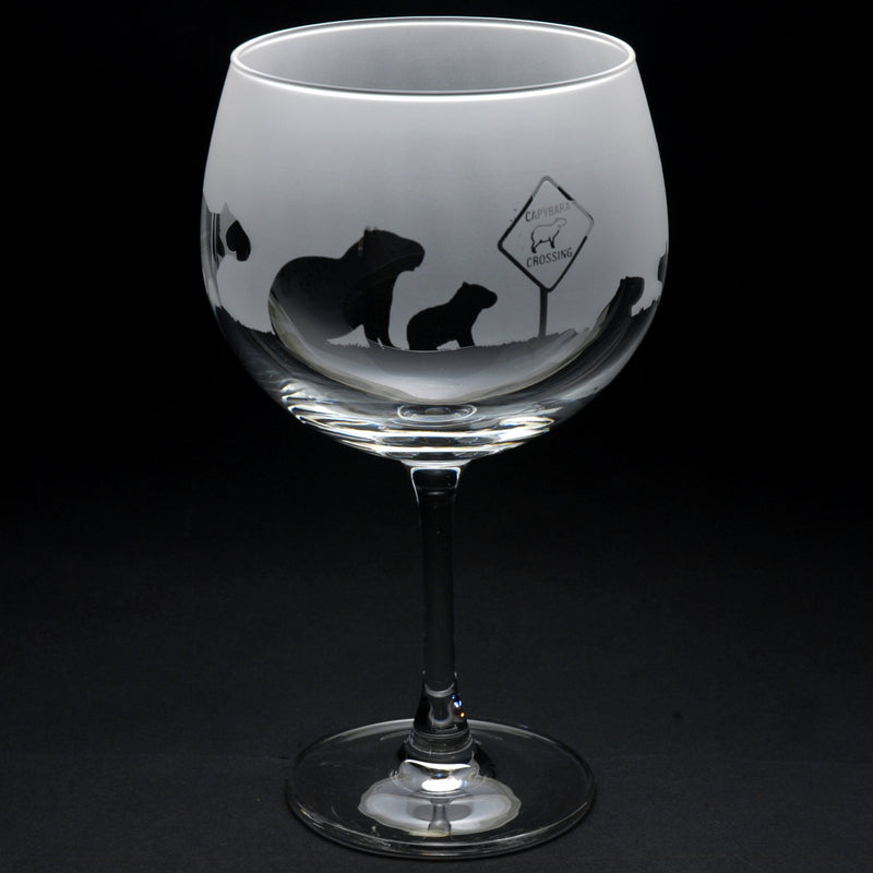 Capybara | Gin Glass | Engraved British Made Capybara | Gin Glass | Engraved by Glyptic Glass Art