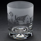 Farm Scene | Whisky Tumbler Glass | Engraved British Made Farm Scene | Whisky Tumbler Glass | Engraved by Glyptic Glass Art