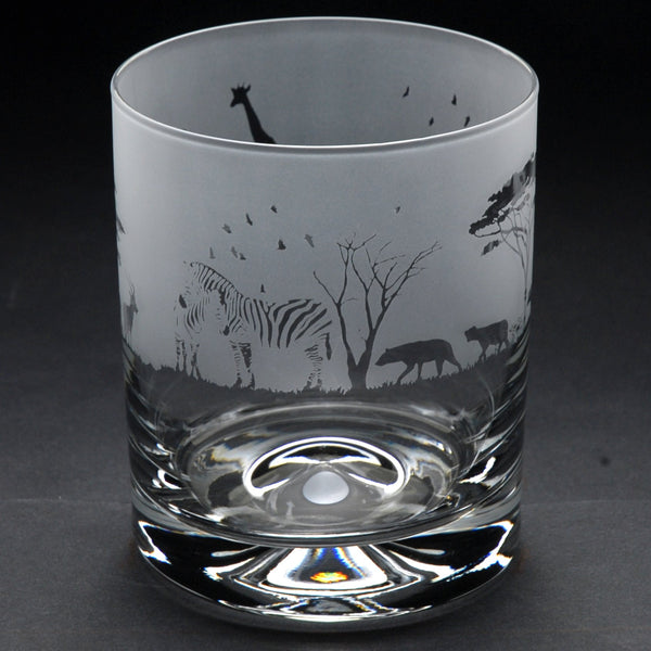 Safari | Whisky Tumbler Glass | Engraved by Glyptic Glass Art