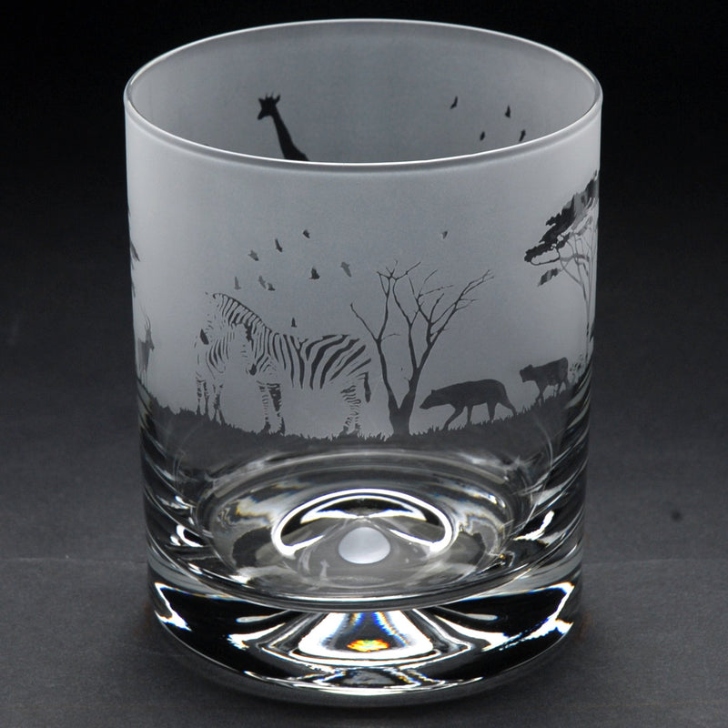 Safari | Whisky Tumbler Glass | Engraved British Made Safari | Whisky Tumbler Glass | Engraved by Glyptic Glass Art