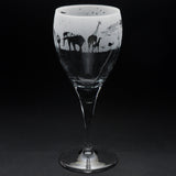 Safari | Crystal Wine Glass | Engraved British Made Safari | Crystal Wine Glass | Engraved by Glyptic Glass Art