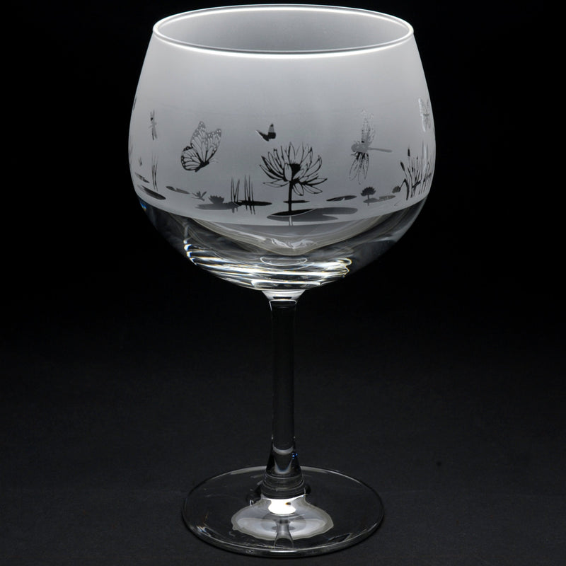 Butterfly & Dragonfly | Gin Glass | Engraved British Made Butterfly & Dragonfly | Gin Glass | Engraved by Glyptic Glass Art