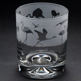 Flamingo | Whisky Tumbler Glass | Engraved British Made Flamingo | Whisky Tumbler Glass | Engraved by Glyptic Glass Art