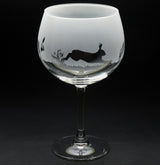 Hare | Gin Glass | Engraved British Made Hare | Gin Glass | Engraved by Glyptic Glass Art