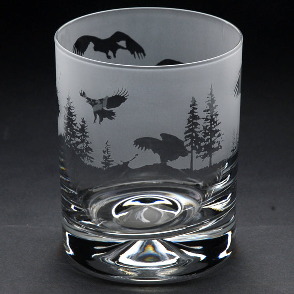 Golden Eagle | Whisky Tumbler Glass | Engraved by Glyptic Glass Art