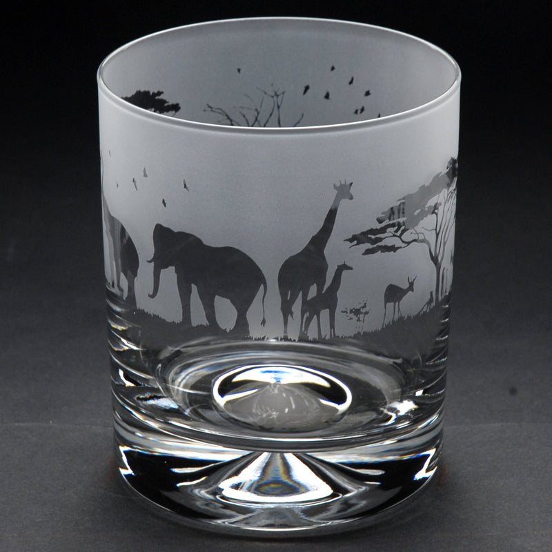 Safari | Whisky Tumbler Glass | Engraved British Made Safari | Whisky Tumbler Glass | Engraved by Glyptic Glass Art